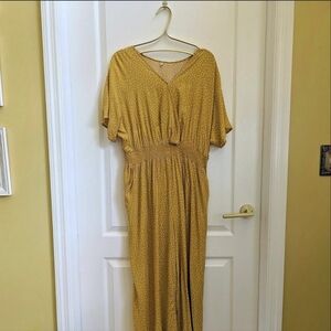 Yellow Polka Dot Linen Jumpsuit